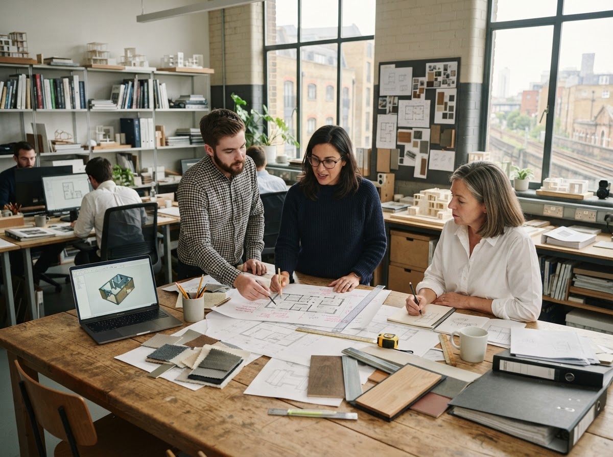 Dieu Kimhung analysis team reviewing predictive data models in a minimalist office setting